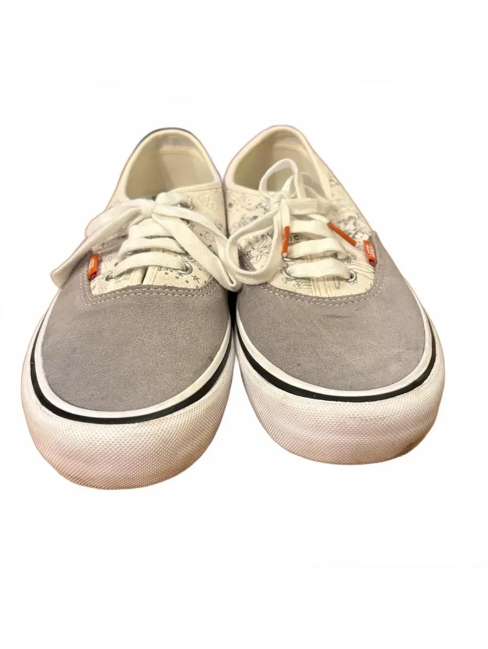 Vans x Daniel Johnston No Comply Gray Cream Lace Up Skate Shoes Men's 8.5 Doodle